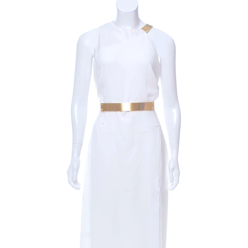 Halston Heritage white and gold gown